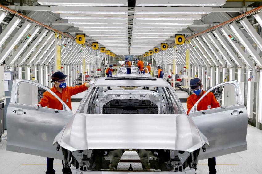 Volvo Produktionslinie Karosserie