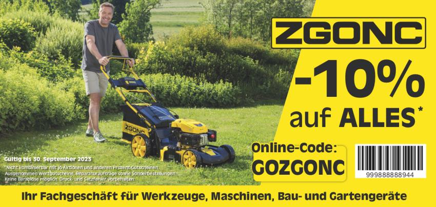 Zgonc Gutschein bis 30. September 2023
