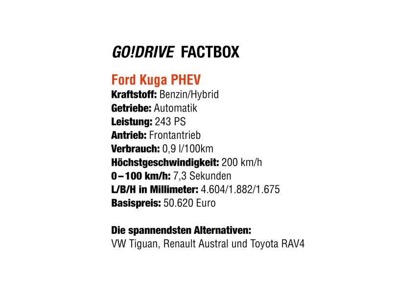 GO!drive Factbox Ford Kuga PHEV