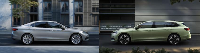 Skoda Superb Limousine Seite und Skoda Superb Combi Seite