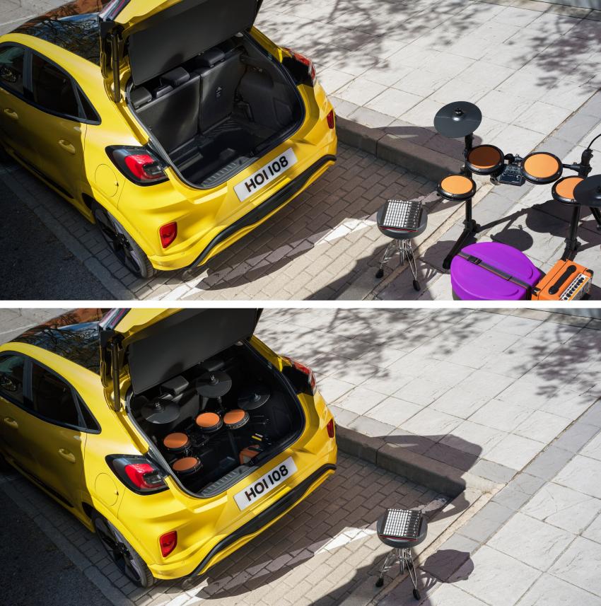 Ford Puma Gen-E Heck/Seite mit offener Kofferraumklappe